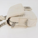 CHANEL Sports Line Matelasse Waist bag Nylon White Silver CC Auth YKZ1264A-4