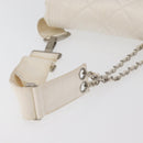 CHANEL Sports Line Matelasse Waist bag Nylon White Silver CC Auth YKZ1264A-7