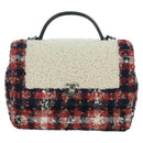 CHANEL Top Handle 25 Chain Bag Tweed Multicolor Silver CC Auth YKZ1266SAM-13