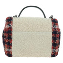 CHANEL Top Handle 25 Chain Bag Tweed Multicolor Silver CC Auth YKZ1266SAM-2