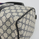 GUCCI GG Supreme Sherry Line Bag PVC Navy Gold 012 3842 33 39 Auth YKZ1269-8