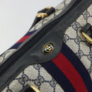 GUCCI GG Supreme Sherry Line Bag PVC Navy Gold 012 3842 33 39 Auth YKZ1269-18