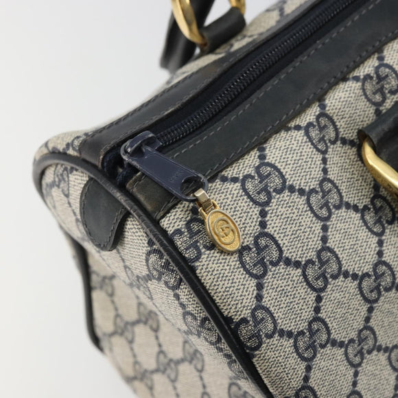GUCCI GG Supreme Sherry Line Bag PVC Navy Gold 012 3842 33 39 Auth YKZ1269