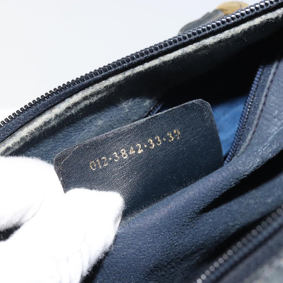 GUCCI GG Supreme Sherry Line Bag PVC Navy Gold 012 3842 33 39 Auth YKZ1269