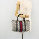 GUCCI GG Supreme Sherry Line Bag PVC Navy Gold 012 3842 33 39 Auth YKZ1269-23