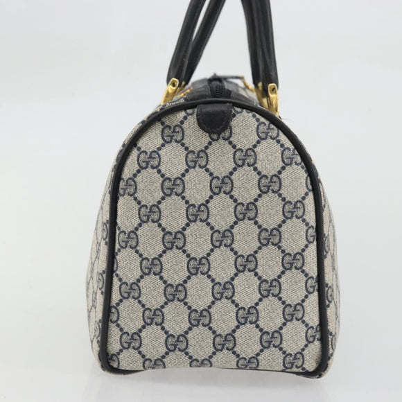 GUCCI GG Supreme Sherry Line Bag PVC Navy Gold 012 3842 33 39 Auth YKZ1269