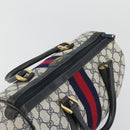 GUCCI GG Supreme Sherry Line Bag PVC Navy Gold 012 3842 33 39 Auth YKZ1269-6