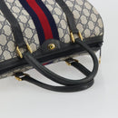 GUCCI GG Supreme Sherry Line Bag PVC Navy Gold 012 3842 33 39 Auth YKZ1269-7
