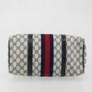 GUCCI GG Supreme Sherry Line Bag PVC Navy Gold 012 3842 33 39 Auth YKZ1269-5