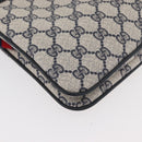 GUCCI GG Supreme Sherry Line Shoulder Bag PVC Navy Gold 904 02 035 Auth YKZ1274-14