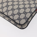 GUCCI GG Supreme Sherry Line Shoulder Bag PVC Navy Gold 904 02 035 Auth YKZ1274-15