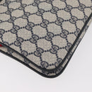 GUCCI GG Supreme Sherry Line Shoulder Bag PVC Navy Gold 904 02 035 Auth YKZ1274-16