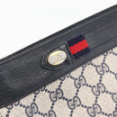 GUCCI GG Supreme Sherry Line Shoulder Bag PVC Navy Gold 904 02 035 Auth YKZ1274-18