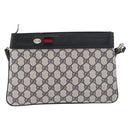 GUCCI GG Supreme Sherry Line Shoulder Bag PVC Navy Gold 904 02 035 Auth YKZ1274-13