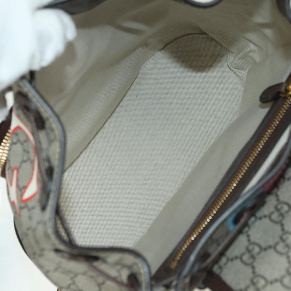 GUCCI GG Supreme Interlocking Backpack PVC Beige Gold 674147 Auth YKZ1279M