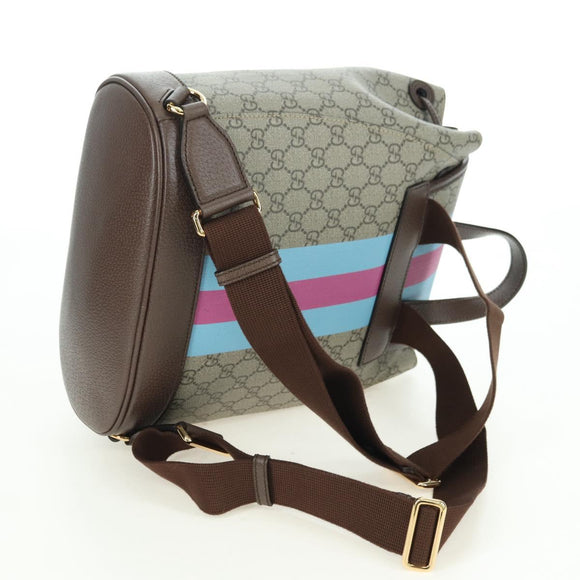 GUCCI GG Supreme Interlocking Backpack PVC Beige Gold 674147 Auth YKZ1279M