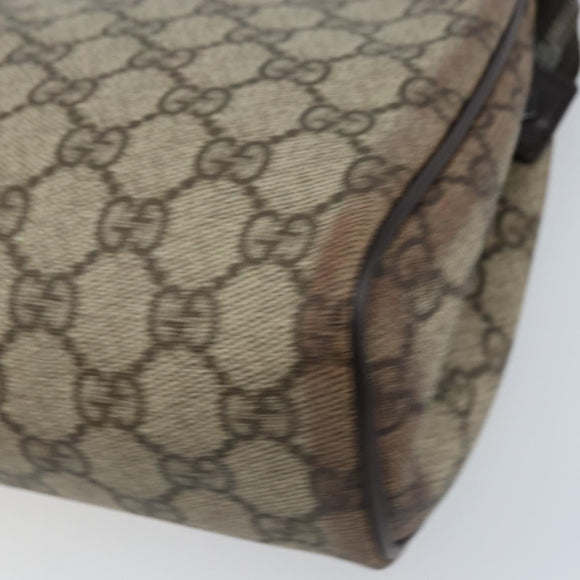 GUCCI GG Supreme Clutch Bag PVC Beige Silver 131022 Auth YKZ127A