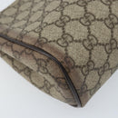 GUCCI GG Supreme Clutch Bag PVC Beige Silver 131022 Auth YKZ127A-16