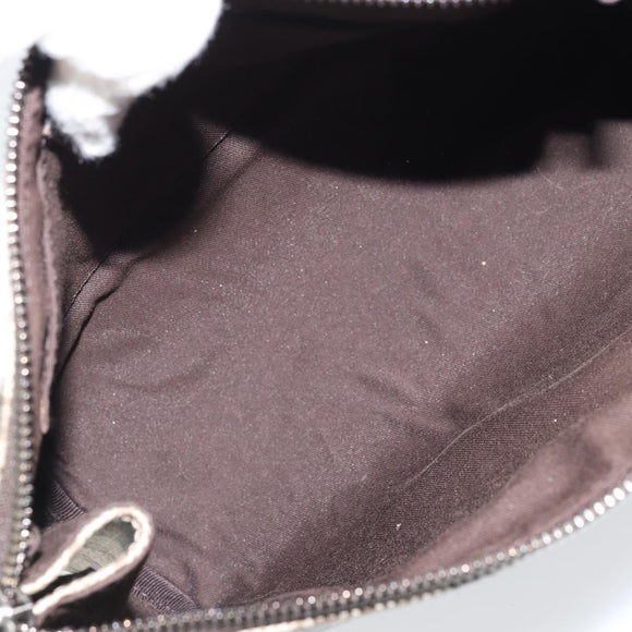 GUCCI GG Supreme Clutch Bag PVC Beige Silver 131022 Auth YKZ127A