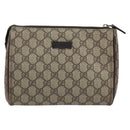 GUCCI GG Supreme Clutch Bag PVC Beige Silver 131022 Auth YKZ127A-13