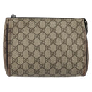GUCCI GG Supreme Clutch Bag PVC Beige Silver 131022 Auth YKZ127A-2