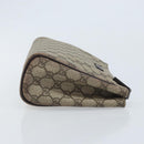 GUCCI GG Supreme Clutch Bag PVC Beige Silver 131022 Auth YKZ127A-3