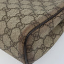 GUCCI GG Supreme Clutch Bag PVC Beige Silver 131022 Auth YKZ127A-7
