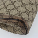 GUCCI GG Supreme Clutch Bag PVC Beige Silver 131022 Auth YKZ127A-14