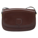 CELINE Shoulder Bag Leather Brown Gold Auth YKZ128-13