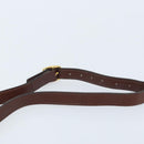 CELINE Shoulder Bag Leather Brown Gold Auth YKZ128-8