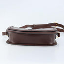 CELINE Shoulder Bag Leather Brown Gold Auth YKZ128-5