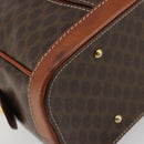 CELINE Macadam Canvas Boston Bag PVC Leather Brown Gold Auth YKZ1280A-14