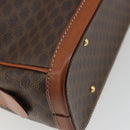 CELINE Macadam Canvas Boston Bag PVC Leather Brown Gold Auth YKZ1280A-16