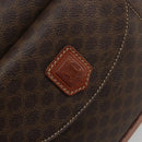 CELINE Macadam Canvas Boston Bag PVC Leather Brown Gold Auth YKZ1280A-17