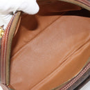 CELINE Macadam Canvas Boston Bag PVC Leather Brown Gold Auth YKZ1280A-11