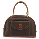 CELINE Macadam Canvas Boston Bag PVC Leather Brown Gold Auth YKZ1280A-13