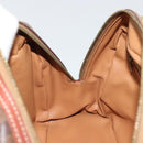 CELINE Macadam Canvas Boston Bag PVC Leather Brown Gold Auth YKZ1280A-21