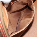 CELINE Macadam Canvas Boston Bag PVC Leather Brown Gold Auth YKZ1280A-23
