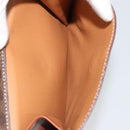 CELINE Macadam Canvas Boston Bag PVC Leather Brown Gold Auth YKZ1280A-24