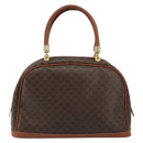 CELINE Macadam Canvas Boston Bag PVC Leather Brown Gold Auth YKZ1280A-2