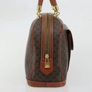 CELINE Macadam Canvas Boston Bag PVC Leather Brown Gold Auth YKZ1280A-3