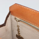 CELINE Macadam Canvas Hand Bag PVC Leather Brown Gold Auth YKZ1282A-20