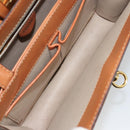 CELINE Macadam Canvas Hand Bag PVC Leather Brown Gold Auth YKZ1282A-22