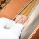 CELINE Macadam Canvas Hand Bag PVC Leather Brown Gold Auth YKZ1282A-12