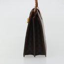 CELINE Macadam Canvas Hand Bag PVC Leather Brown Gold Auth YKZ1282A-3