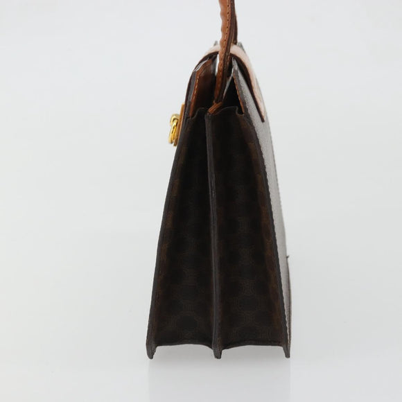 CELINE Macadam Canvas Hand Bag PVC Leather Brown Gold Auth YKZ1282A