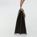 CELINE Macadam Canvas Hand Bag PVC Leather Brown Gold Auth YKZ1282A-4