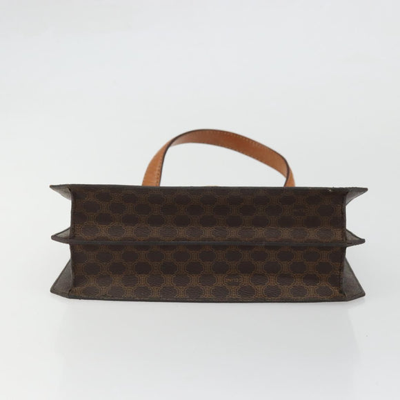 CELINE Macadam Canvas Hand Bag PVC Leather Brown Gold Auth YKZ1282A