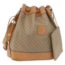 CELINE Macadam Canvas Shoulder Bag PVC Beige Gold Auth YKZ1283-1