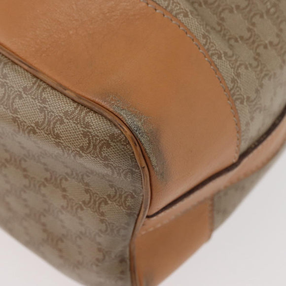 CELINE Macadam Canvas Shoulder Bag PVC Beige Gold Auth YKZ1283